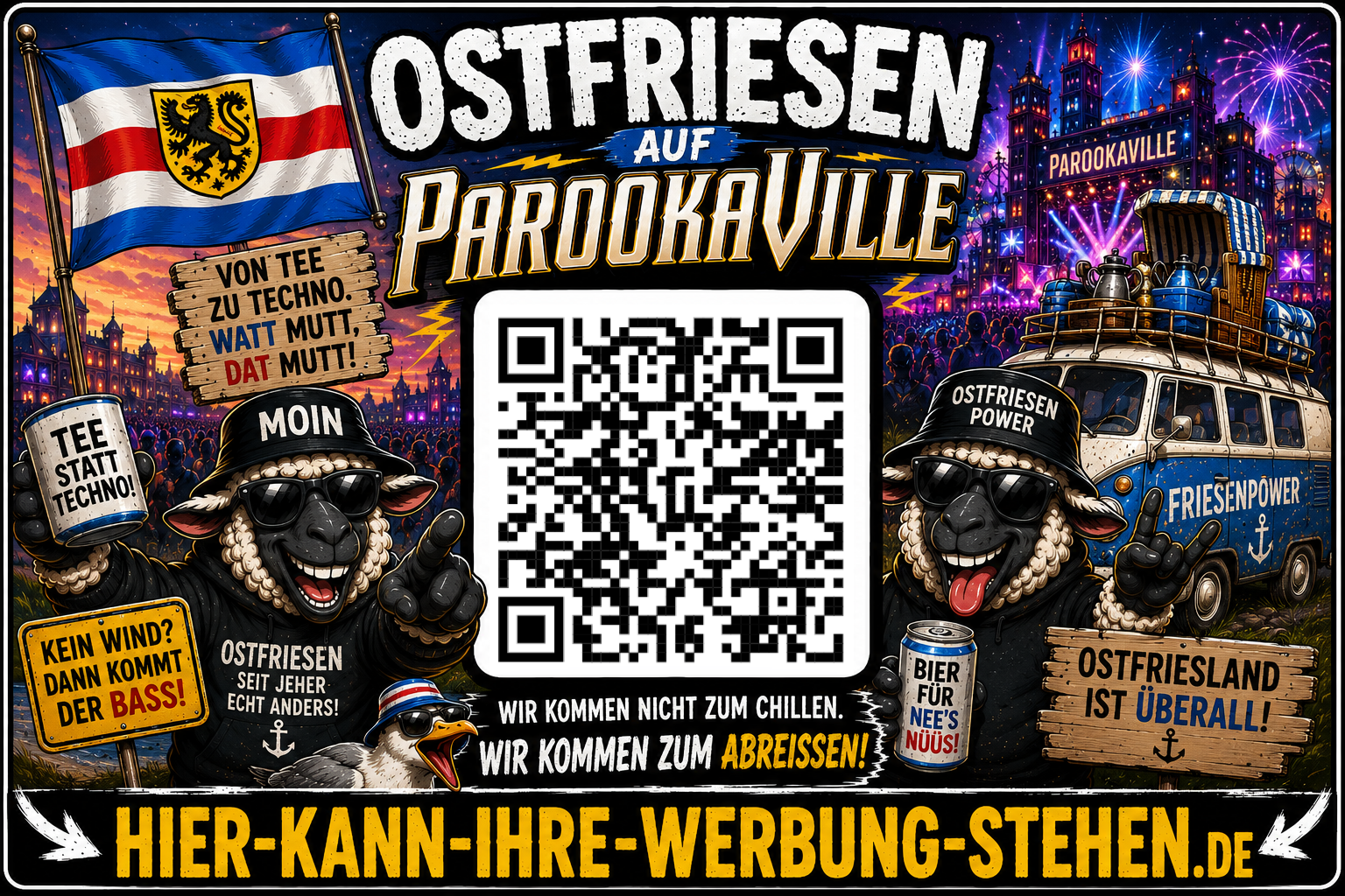 Bunter Ostfriesen auf Parookaville Sticker